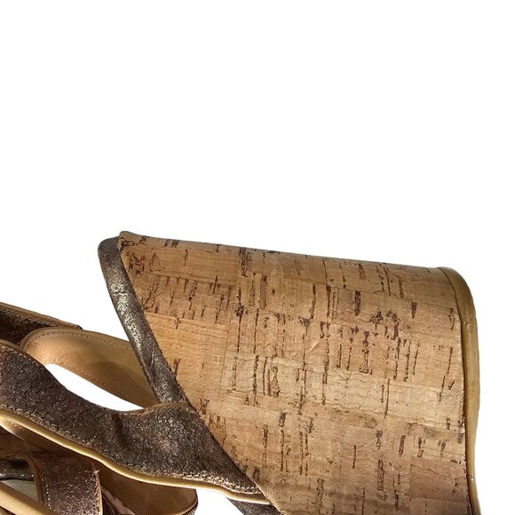 Stewart Weitzman Metallic Rose Gold Sandals Shoes Ankle Buckle sz 9 - Picture 4 of 9